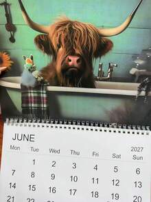 Wall Calendar Highland Cow Series 12 Beautiful Designs 2027 Monthly Planner Scheduling Display Perfect Gift For Birthdays - Multiple Styles - View 5