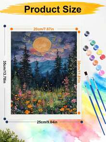1 Set Of Digital Oil Painting Set, Suitable For Beginners, Jungle Under The Full Moon-Adult Beginner Set, Birthday Gift, Anniversary Gift, Holiday Gift, Home Decoration. - A - View 7