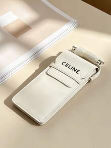 Celine 1pc Burgundy Leather Eyeglass Case, Luxury Hard Shell Fashionable Eyewear Storage Box, Designer Accessory Perfect Gift For Women - White - View 5