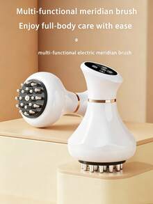 Cordless Handheld Electric Massager With 21 Rolling Heads & 9-Level Adjustable Vibration/Heat, LED Display, Rechargeable 1200mAh Battery, Portable Body Relaxation Tool For Neck, Back, Arms & Legs, Lightweight Design.Festival, Gift - 6103 - View 2