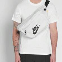 Nike Basic Large Logo Sport Fabric Shoulder Bag Crossbody Chest Bag Waist Bag Unisex Couple Style Light Bone Color - Off White - View 5