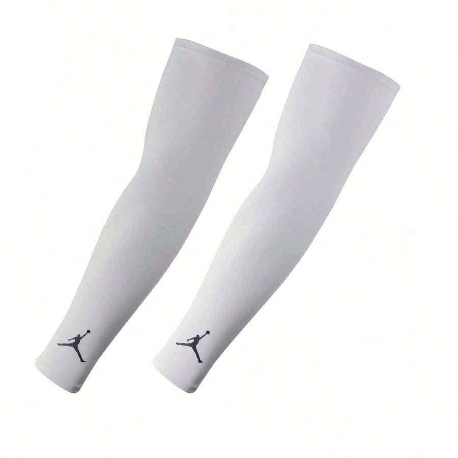 Nike Jordan Sports Elbow Pads For Men, Ice Sleeves, Arm Sleeves, Breathable, UV Protection, Moisture-Wicking, Sun Protection Arm Covers - White - View 1