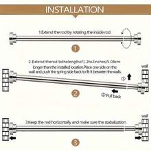 Shower Curtain Rods - [Stainless Steel] 70cm-120cm - View 6
