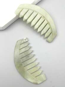 INYUSUN 1pc Xiuyan Jade Gua Sha Comb, Jade Stone Skin Massage Relaxation Tool, Suitable For Head Care - Mint Green - View 7