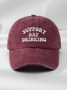 1件女款 SUPPORT DAY 刺繡戶外休閒時尚可調尺寸防曬熱門復古街頭風個性化四季水洗棒球帽，適合日常配戴 - 支援刺繡 - 查看 16