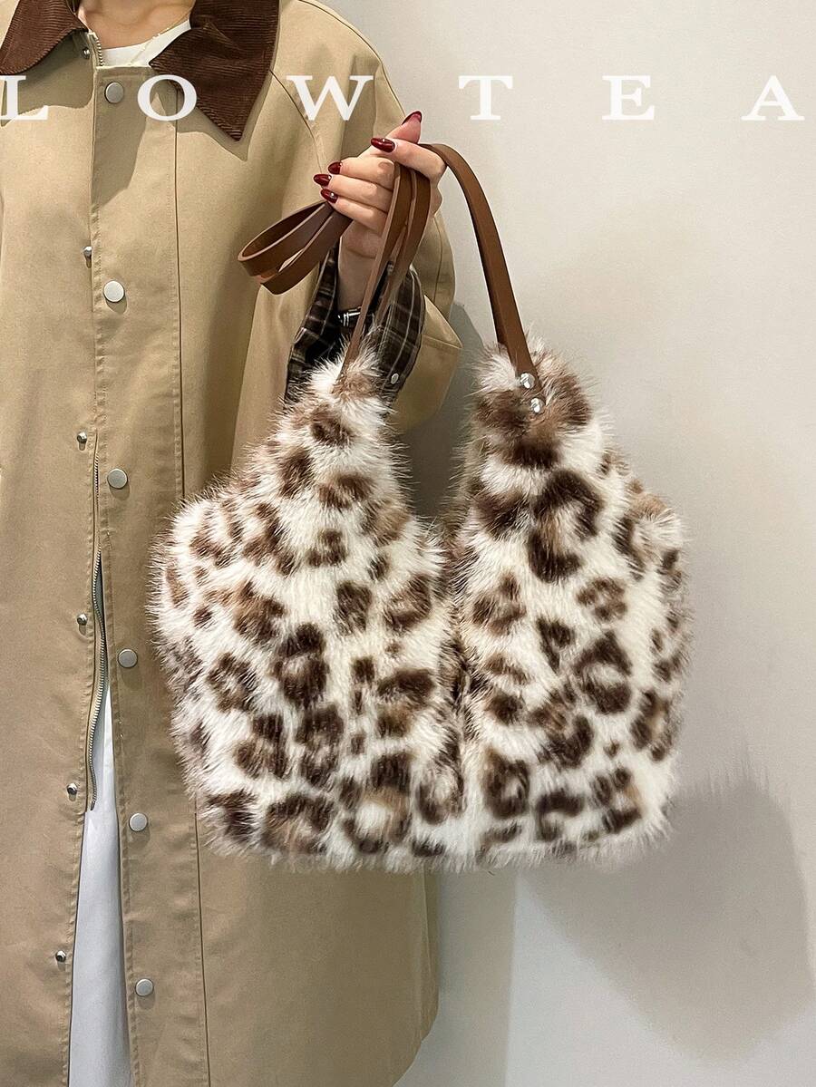 low tea 1 buah Tas Tote Bahu Bentuk Ember Bulan Sabit dari Kain Mewah, Cocok untuk Bepergian, Berbelanja, dan Lainnya