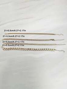 imoli 4pcs/Set Bohemian Holiday Vacation Style Metal Multi-Layer Anklet Set, Suitable For Women Beach Party Jewelry Gift - 32761-ank-g-eP - View 10