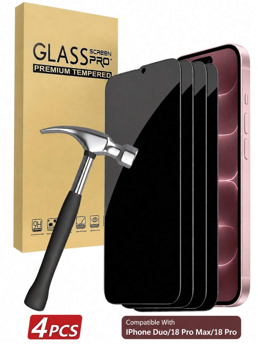 13 Privacy Tempered Glass Screen Protector, Full Coverage Privacy Glass, 9H Hardness, Anti-Fingerprint, Anti-Scratch, Shockproof, Compatible With Phone Cases, Compatible With Iphone 18/17/16/15/14/13/12/11/X Series