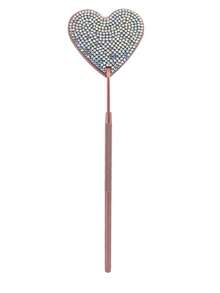 1pc Stainless Steel Heart-Shaped Eyelash Mirror With Rhinestones, Handheld Portable Makeup Mirror, Eyelash Extension Auxiliary Mirror, Portable Eyelash Mirror, Eyelash Extension Mirror, Eyelash Makeup Tool - Multicolor - View 13