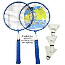 Badminton Racket Set, High Elasticity Durable Carbon Fiber Material, Includes 2 Rackets, 3 Shuttlecocks And 1 Racket Bag, Suitable For Adults And Students, For Indoor Outdoor Sports, Badminton Accessories, Court, PE Class And Camping - One Size Fits All - View 9