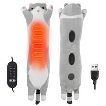 Electric Heating Long Strip Cat Pillow | 5-Level Temp 5-Level Timer | USB-Powered Low-Voltage Heat | Multi-Use Washable | Christmas Warm-Hearted Gift For Girls & Loved Ones - Single Pack - View 2