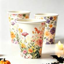 10/25/50pcs Coffee Cups/Drinking Cups - Rose Printed Paper Cups (Suitable For Bachelorette Parties, Weddings And Various Parties) - Multicolor - View 10