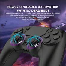 GAMINJA P48 Wireless Controller, Compatible With P4 Slim/P4 Pro/P3/PC Console, With 6-Axis Motion Sensing, Dual Vibration, Built-In Speaker, Motion Gyroscope, Headphone Jack, Touchpad - View 6