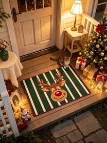 1pc Cartoon Deer Doormat, Small Rug, Welcome Mat, Carpet, Floor Mat, Outdoor Doormat, Kitchen Rug, Home Decor, Front Door Mat, Area Rug, Outdoor Mat, Home Decor, Area Carpet, Garden Rug, Washable Carpet - Multicolor - View 1