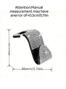 2pcs Transparent Rhinestone Car Headrest Hooks, Shiny Crystal Seat Back Hangers, Sparkling Bag & Shopping Bag Storage Hooks, Universal Car Interior Storage Accessories, Luxury Rhinestone Car Accessories - A - View 4