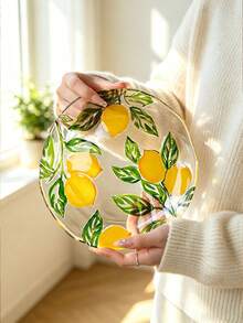 Piring Kaca Transparan Motif Ceri dan Lemon Timbul yang Lucu, Piring Buah 3D 8 Inci, Piring Stroberi Timbul yang Sangat Menarik, Piring Kue dan Makanan Penutup, Piring Camilan Rumah yang Cantik, Piring Camilan Ruang Tamu, Piring Sarapan - MultiWarna - View 5