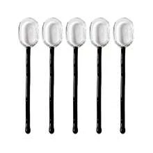 5pcs Set Wave Pattern Transparent Colored Glass Dessert Spoons (Pink/ Green/ Blue/ Yellow/ Black), Heatproof Glass Milk Tea Spoon, Cute Long Handle Coffee Stirrer Back To School - Multicolor - View 18