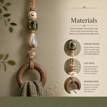OBOVAY Wooden Ring Beaded Towel Hook, Decorative Towel Rack For Bathroom, Kitchen And Bedroom, Christmas Home Decor, Autumn Home Decor, Rustic Farmhouse Style, Storage And Organization Decor For Room, Living Room, Bathroom And Kitchen - Multicolor - View 3