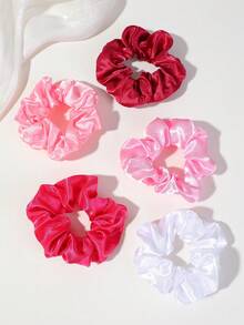 10/4/2pcs Girls Children Pink Solid Color Minimalist High Elasticity Sports Headband Sweat-Absorbing Breathable Baby Headband Fabric Scrunchie Non-Damaging Hair Daily Use - Multicolor - View 5