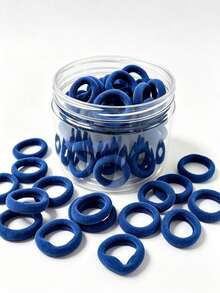 Basic Towel Loop Hair Ties, Simple Hair Scrunchies, High Elasticity Rubber Bands, Suitable For Girls To Tie High Ponytails, Colorful, Multi-Functional Styling Design, High-Quality Material, Daily Use, Thoughtful Gift For Girlfriend And Family, Also Suitable For Autumn Outfits. - Navy Blue - View 9