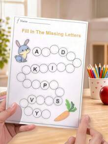 1pc 26 Alphabet Practice Notebook, English Uppercase And Lowercase Letter Tracing Handwriting Practice Notebook, Letter Learning, Reusable, Suitable For Students Of Different Stages, Daily, Home, School, Classroom, Travel And Other Scenes, Essential Decorative Sticker Stationery, Holiday, Birthday, Party, New Year Gift Choice - Multicolor - View 5