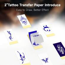 [Tattoo Transfer Paper] 2" Tattoo Transfer Paper, Compatible With C50 Printers, 130Mm/5.12In, 50Mm/1.97In, Multiple Ways To Combine, Skin-Friendly, Transfers Clearly, And Saves Paper For Small Designs - View 8