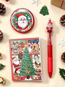 2 Sets Christmas Stationery Gift Set 3-Piece High-Value Gift For Students, Practical Learning Supplies And Small Gifts - Multicolor - View 4