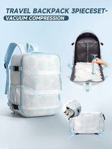 Wizz Air Ryanair Cabin Backpack 40x20x30cm - 15.6 Inch Laptop Compartment, Includes Vacuum Compression Bag And Manual Pump Set, Shoe Storage, Suitable For Short Trips, Cabin Bag, Compact Travel Gear, Christmas Holiday Essential - Multicolor - View 9