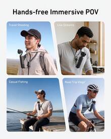 Telesin Gimbal Camera Neck Mount For D J I Pocket 3 4 4 Pro Hands-Free POV Vlogging Holder For Insta 360 Luna Pro Ultra Quick-Release Stabilizing Strap Compatible Neck Mount - View 4