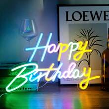 1pc Happy Birthday Neon Light/Pink Light/Cool White LED Neon Wall Decor, USB & Battery Powered Letter Lamp Sign, Home Bedroom Bar Club Birthday Party Decoration Birthday Gift Light - Happy Birthday Light Sign - View 10