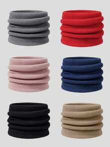 1pc Unisex Winter New Solid Color Fleece Lined Neck Warmer Scarf, Cervical Protection Warm Scarf, High Neck Sweater Fake Collar Decorative Scarf - Multicolor - View 2
