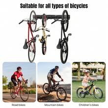 Wall Mount Bike Rack For 4 Bikes + 3 Helmets, Heavy Duty Metal Garage Storage Hanger, Space Saving Adjustable Hooks, Space Saver For Home Garage - Black - View 7