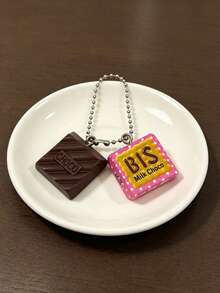1pc Realistic Chocolate Keychain, Casual Food-Inspired Bag Charm, Sweet & Cool Backpack Pendant, Novelty Small Gift - Brown - View 8