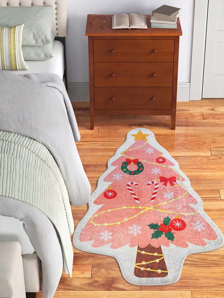 Christmas Washable Non-Slip Area Rug – Thin Soft Living Room Carpet, Kitchen Rug & Runner, Festive Holiday Home Decor
