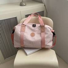 Large Capacity Solid Color Travel Bag For Storing Waterproof And Minimalist Men's And Women's Travel Bags - Pink - View 2