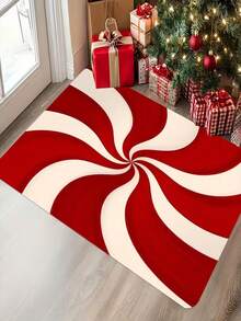 1pc Christmas Candy Welcome Doormat - Indoor/Outdoor Comfortable Carpet - Velvet Material, Suitable For Kitchen, Home, Office, Laundry Room, Bathroom Rug, Holiday Home Decor, Room Decoration - A - View 1