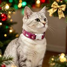 1 buah Kalung Natal Hewan Peliharaan, Kalung Anjing/Kucing Berbentuk Topi Natal Lucu, Pohon Natal, dan Kado Natal - Rose Red - View 4