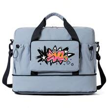10cm Expandable Large Capacity Campus Shoulder Storage Bag, Personalized Color Graffiti Print Large Capacity Shoulder Bag, Campus Swimming Fitness Shoulder Storage Bag, Shoulder & Handheld Dual-Use, Large Capacity Travel Storage Bag, Multiple Colors Available, Unisex, All Season - Shoulder Storage Bag - View 12