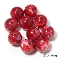 20pcs/Pack 20mm Acrylic Dual-Color Cloud Gradient Beads DIY Handmade Phone Chain Keychain Bag Charm Clothing Belt Decoration Large Diameter Beads - 20mm Two-tone Round Bead - View 28