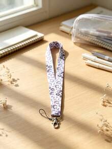 1pc Vintage Leopard Print Lanyard With Metal Buckle, Long Neck Strap For Student Campus ID Card, Badge, Phone, Keys, Gift Or Daily Use - Multicolor - View 6