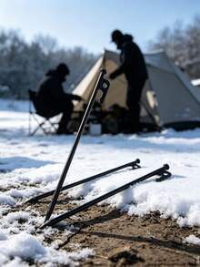 2PCS.4PCS. 9mm Thick Steel Tent Stakes, 200mm To 400mm Multiple Sizes Available, Heavy Duty Tent Pegs With Hook, Suitable For Snow And Multi-Terrain Outdoor Camping Ground Stakes - Black - View 2
