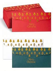 1/12/24pcs Red And Green Christmas Envelopes With Snowflake And Christmas Tree Pattern, Christmas Cards, Mailing Bags, Merry Christmas Card Packaging, Christmas Money Bags, Christmas Gift Bags, Christmas Party Gift Bags, Christmas Party Supplies, Christmas Decorations, 2027 New Year Halloween Gifts, Christmas Party Decorations, Christmas Decorations, Back To School - Christmas Envelopes - View 3