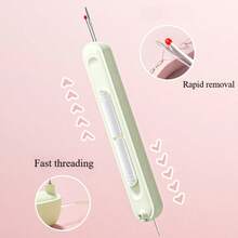 1Pc/2Pcs Easy-To-Use Threading Tool For Elderly, Multi-Function Manual Sewing Aid Tool, Built-In Thread Unraveler, Needle Detachable And Threading Device - Multicolor - View 7