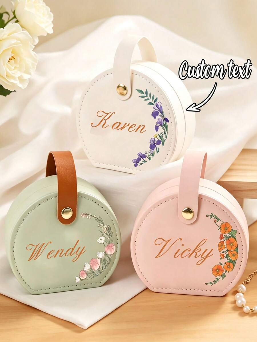 Kotak Perhiasan Kustom, Kotak Perhiasan Eksklusif untuk Pengiring Pengantin, Kotak Perhiasan Motif Bunga, Kotak Perhiasan Perjalanan yang Dipersonalisasi, Hadiah untuk Pengiring Pengantin, Hadiah Ulang Tahun, Hadiah untuk Teman, Hadiah untuk Pacar, Hadiah untuk Ibu - MultiWarna - View 1