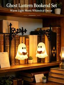 Lampu Meja Halloween Bergaya Vintage, Lampu Penahan Buku Mini Retro Mewah dengan Cahaya Hangat, Lampu Dekoratif Bertenaga Ganda USB & Baterai, Cocok untuk Ruang Belajar, Kantor, Perpustakaan, Hadiah Sempurna untuk Pecinta Buku - MultiWarna - View 11