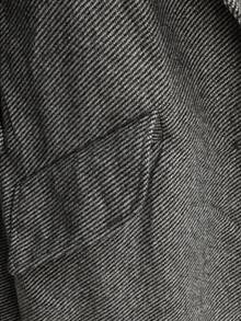 Women's Long Belted Coat With Wide Lapels, Button Front, Lining And Side Pockets - Dark Grey - View 4