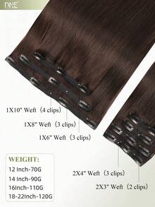 DNE HAIR 7pcs 120G 4# Medium Hair Clip-In Extensions, Double Layer Invisible Hair Curtain, Remy Hair, Seamless Soft Thick Ends, Anti-Shedding Reusable, Suitable For Fine Hair, Salon Daily Wedding Party Styling, For Women And Girls - S2 - View 4
