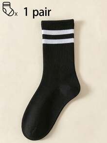 1/5/10/20/30/40 Unisex Casual, Simple, Fashionable, Versatile, Casual, Sweat Absorbing, Breathable, Mid Length Socks For Couples - Multicolor - View 12