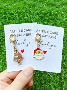 6/12 Sets Christmas Keychain Pendants, Thank You Theme Pocket Hug Gift Set, Unique Thank You Gift, Memorial Gift, Friendship Gift, Cute Pendant, Suitable For Coin Purse, Backpack And Car Key Decoration - Multicolor - View 6