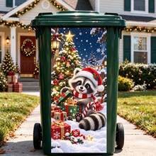 Funny Wall-Breaking Raccoon Trash Can Sticker 3D Cartoon Junk Food Trash Can Vinyl Decal Removable Waterproof Outdoor Yard Garden Home Decor Sticker 37x80cm - Raccoon Bucket Sticker - View 20